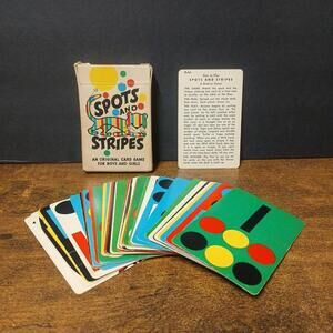 Spots and Stripes Vintage Children's Card Game Arrco Playing Card Co Complete